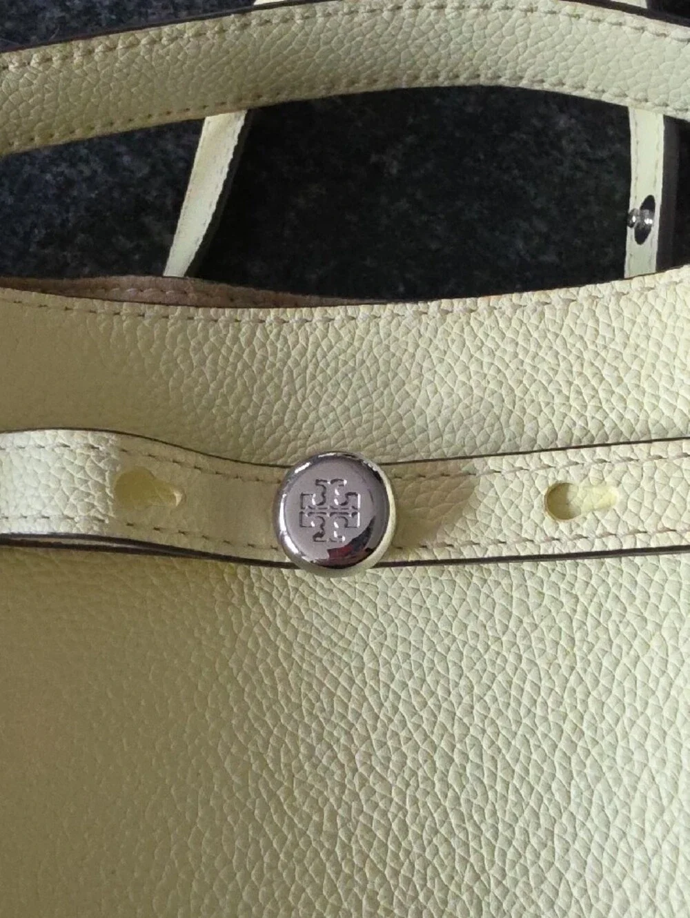 Tory Burch Yellow Pebbled Leather Shoulder/Crossbody Bag